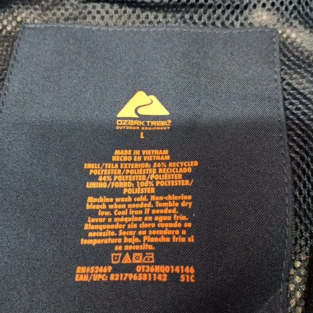 Ozark Trail Rain Jacket Men's Size‎ L Blue Waterproof Hooded